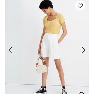 Madewell white linen shorts